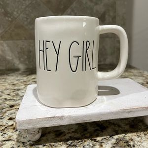 Rae Dunn Hey Girl Coffee Mug with pink inside